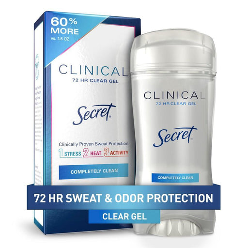 Secret Secret Clinical Strength Clear Gel Antiperspirant And Deodorant For Women - Completely Clean - 2.6oz Deodorant