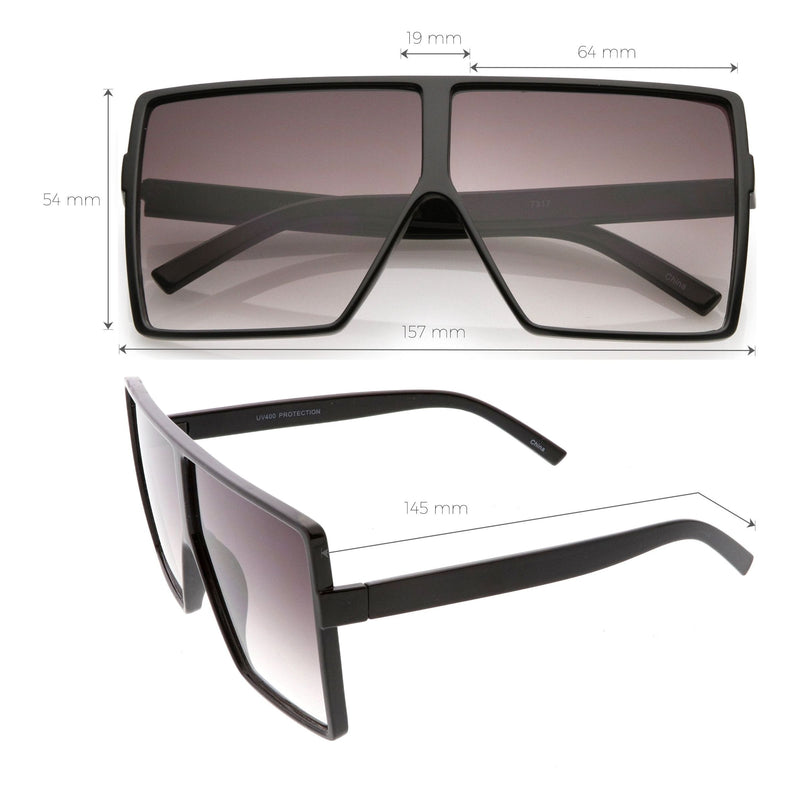 zeroUV Oversize Retro Modern Futuristic Square Aviator Sunglasses C475 Sunglasses