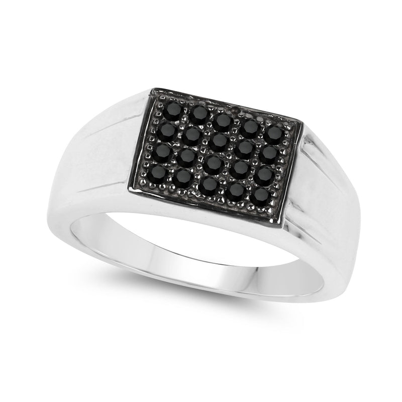 Bids.com 0.30 Carat Genuine Black Diamond .925 Sterling Silver Ring Rings