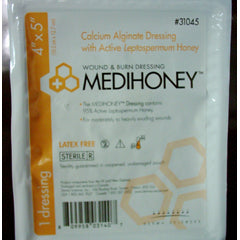 Medihoney Medihoney Calcium Alginate Dressing With Manuka/Leptospermum Honey 4'' X 5 Medical Supplies