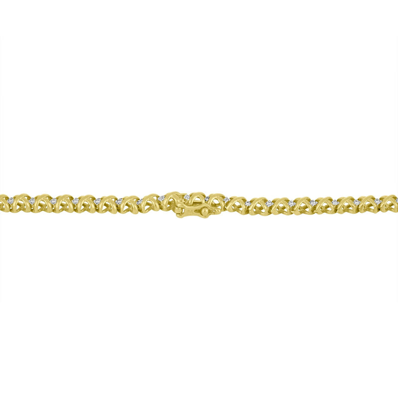 Bids.com 10K Yellow Gold 4 cttw Brilliant Round-Cut Diamond Graduating Riviera Statement Necklace (H-I Color, I2-I3 Clarity) Necklaces