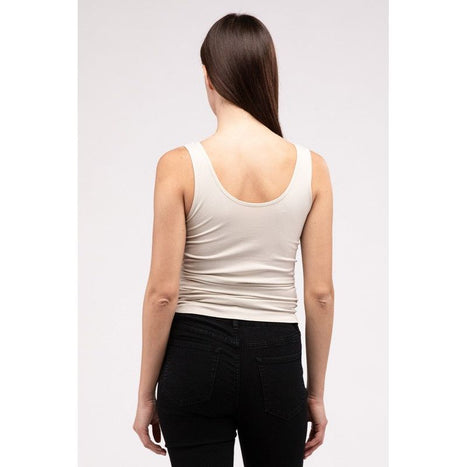 Front & Back 2-Way V-Neck Seamless Tank