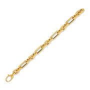 Bids.com 14k Yellow Gold Italian Alternating Paperclip Oval Links Bracelet (9.30 mm) Bracelets
