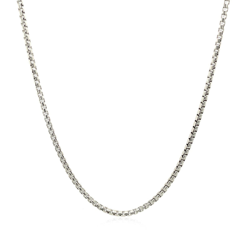 Bids.com Sterling Silver Rhodium Plated Round Box Chain 1.5mm Necklaces