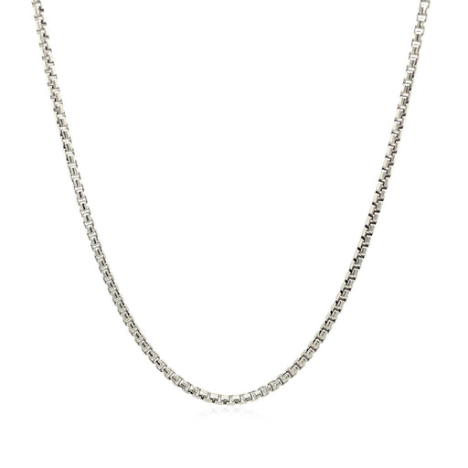 Bids.com Sterling Silver Rhodium Plated Round Box Chain 1.5mm Necklaces