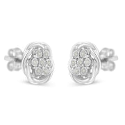 Bids.com Sterling Silver Diamond Swirl Cluster Stud Earrings (1/6 cttw, I-J Color, I2-I3 Clarity) Earrings