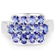Bids.com 2.21 Carat Genuine Tanzanite .925 Sterling Silver Ring Rings