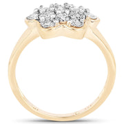 Bids.com 14K Yellow Gold Plated 0.07 Carat Genuine White Diamond .925 Sterling Silver Ring Rings