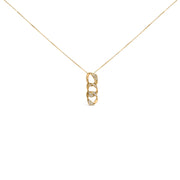 Bids.com 14K Yellow Gold Plated .925 Sterling Silver 1/6 Cttw Diamond Interlocking Triple Asymmetric Circle Hoop 18" Pendant Necklace (H-I Color, I1-I2 Clarity) Necklaces