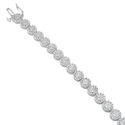 Bids.com 14K White Gold 2.00 Cttw Diamond Halo Link Tennis Bracelet (H-I Color, I1-I2 Clarity) - 7" Inches Bracelets