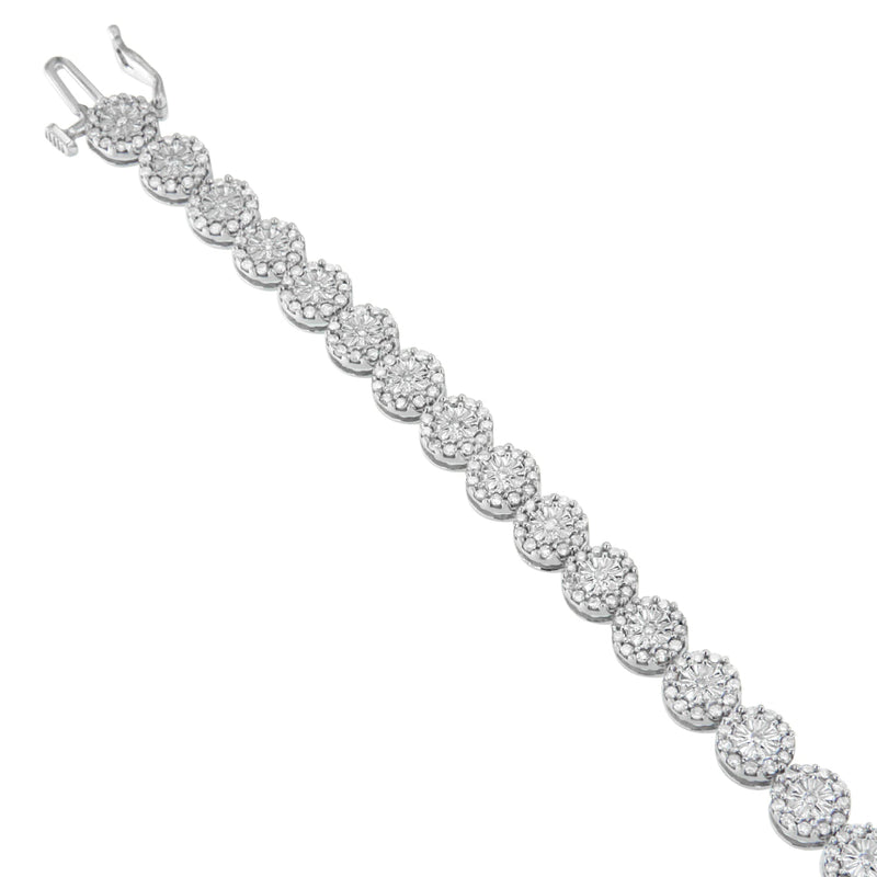 Bids.com 14K White Gold 2.00 Cttw Diamond Halo Link Tennis Bracelet (H-I Color, I1-I2 Clarity) - 7" Inches Bracelets