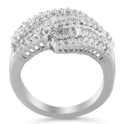 Bids.com 14K White Gold Diamond Cocktail Ring Band (1 3/4 Cttw, H-I Color, SI2-I1 Clarity) - Size 6-1/2 Rings