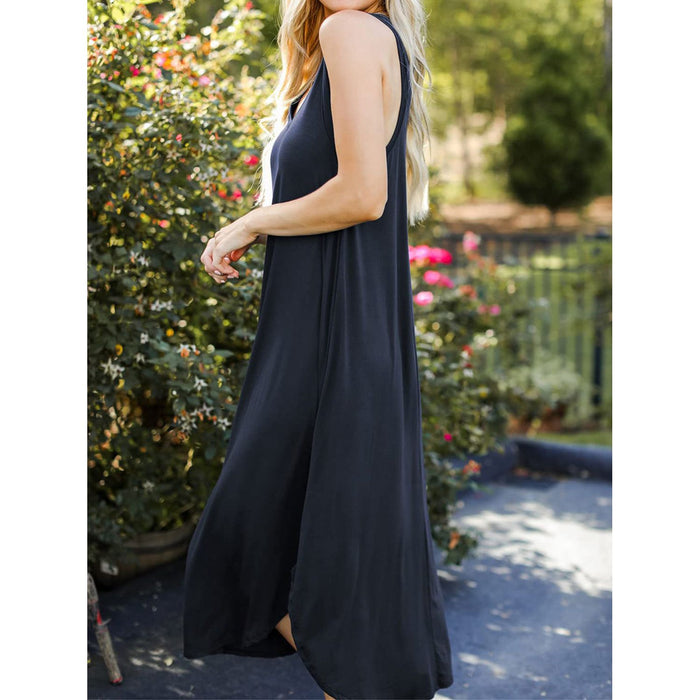 V-Neck Midi Tank Dress