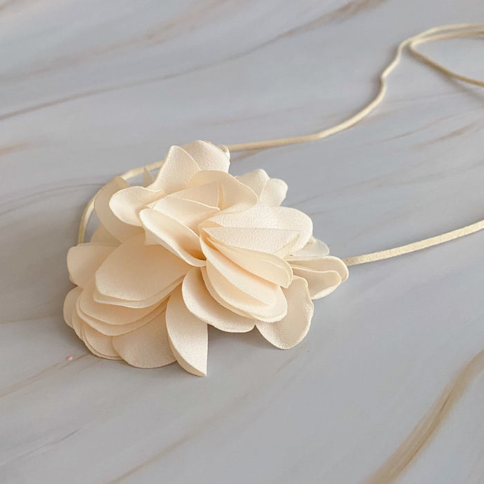 Chiffon Petals Rosette Tie necklace