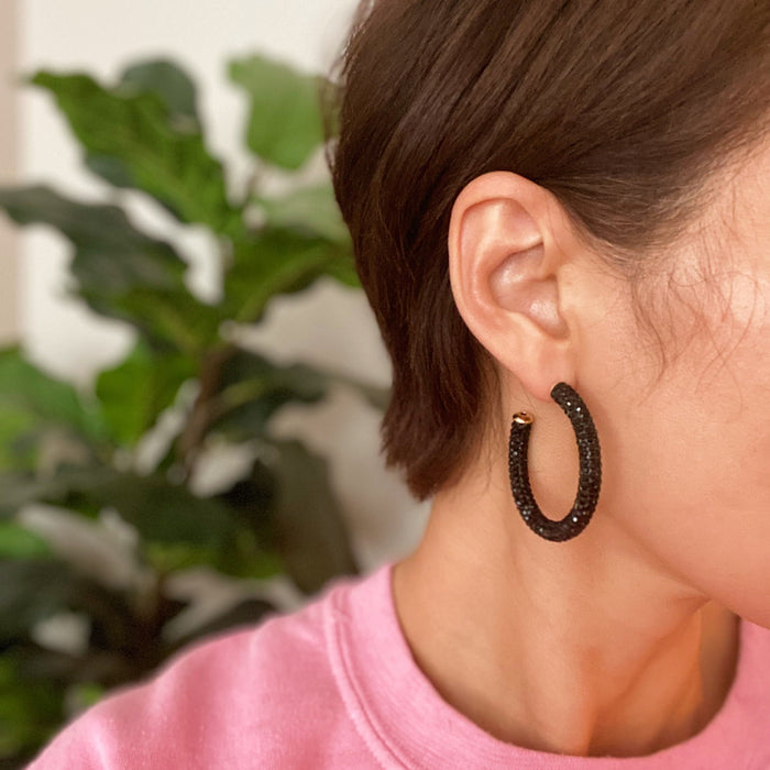 Retro Bling Hoop Earrings