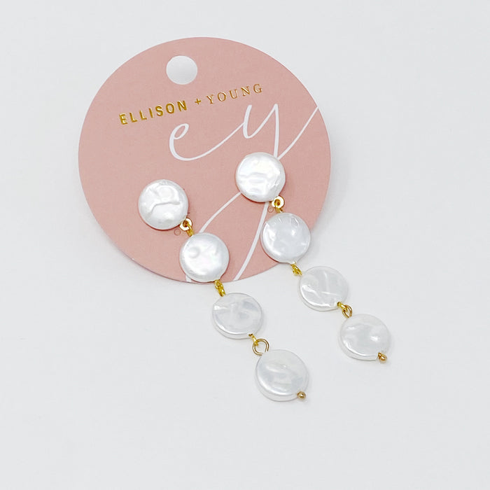 Shell Pearl Drop Earrings