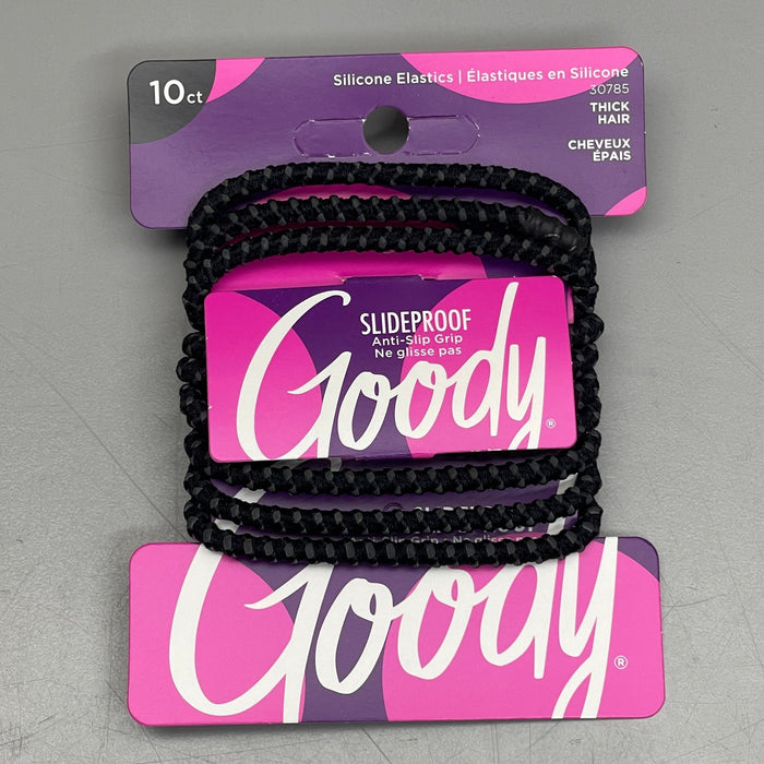 Paywut - Goody 3 Sets Of 10! Anti-Slip Elastics For Thick Hair 30 Ct Black/Grey 3000126 (New)