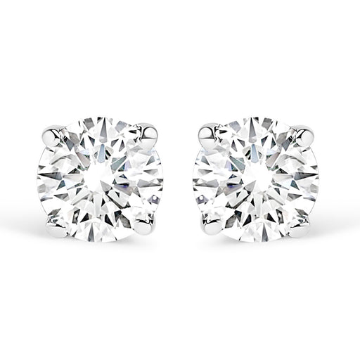 Bids.com 14K White Gold 1/2 Cttw Round Lab Grown Diamond Solitaire Stud Earrings Earrings