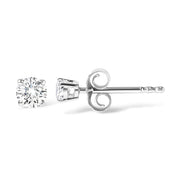 Bids.com 14K White Gold 1/3 Cttw Round Brilliant-Cut Near Colorless Diamond Classic 4-Prong Stud Earrings (J-K Color, I1-I2 Clarity) Earrings