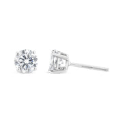 Bids.com 14K White Gold 1-1/2 Cttw Round Brilliant-Cut Near Colorless Diamond Classic 4-Prong Stud Earrings with Screw Backs (H-I Color, SI1-SI2 Clarity) Earrings