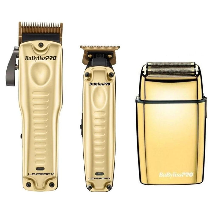 Babylisspro Gold Lo-Profx Clipper Fx8010G & Trimmer Fx707G2 & Double Foil Shaver Fxfs2G Combo Set + 5 Pcs Free Gift