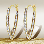 Bids.com 10K Yellow Gold 1/2 Cttw Round-Cut Diamond Modern Hoop Earrings (I-J Color, I2-I3 Clarity) Earrings
