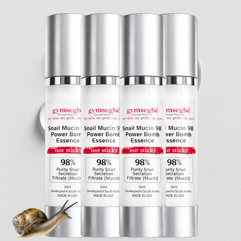 gymsegbë Snail Mucin 98 Power Bomb Essence Anti-Aging Facial Lavender 4 Bottles Save $4.97
