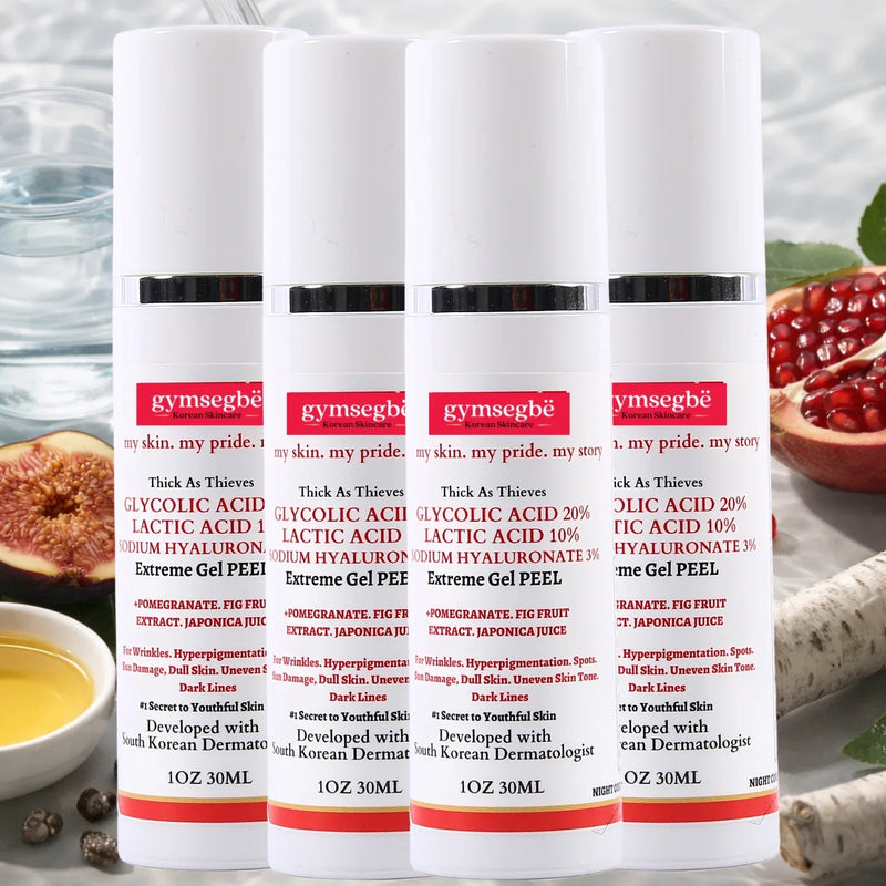 gymsegbë Thick As Thieves Pure Glycolic Acid Lactic Acid Extreme Gel Peel - 30ml Exfoliation, Dark Spots, Hyperpigmentation Light Gray 4 Bottles Save $11.97