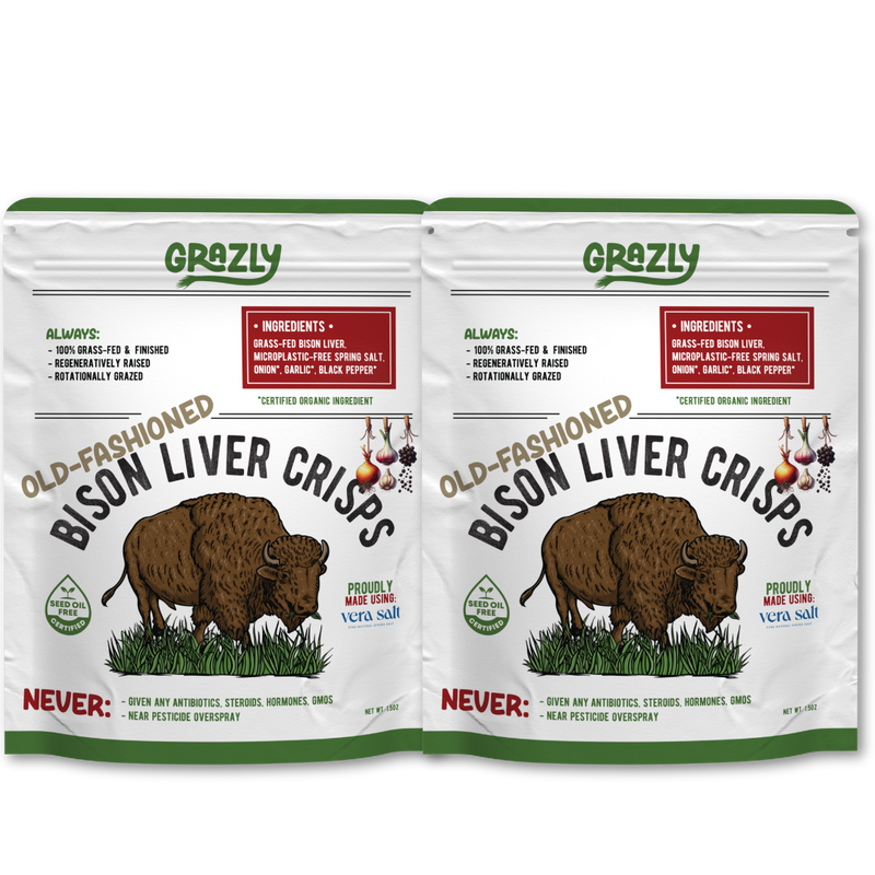 Grazly Bison Liver Crisps - 100% Grass-Fed/Finished Bison Crisp