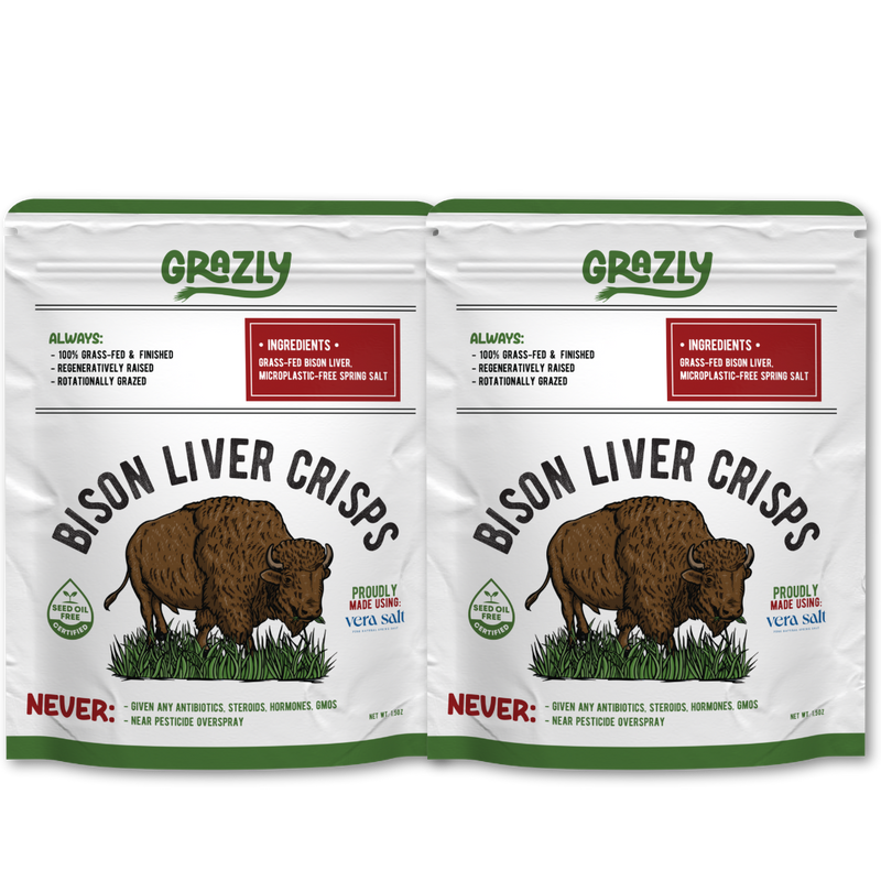Grazly Bison Liver Crisps - 100% Grass-Fed/Finished Bison Crisp