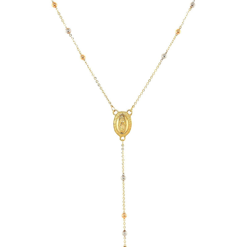 Bids.com 14k Tri Color Gold Lariat Rosary Necklace Necklaces