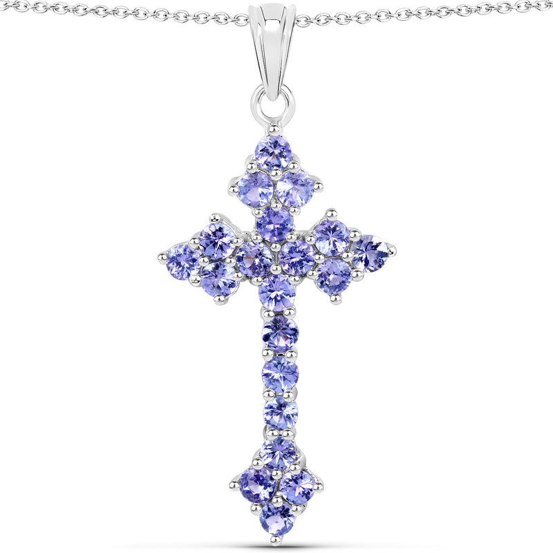 Bids.com 2.00 Carat Genuine Tanzanite .925 Sterling Silver Pendant Pendants