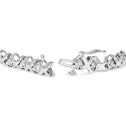 Bids.com 10K White Gold 1 1/2 Cttw Diamond Alternating Diamond and X-Link 7.5" Tennis Bracelet (H-I Color, I2-I3 Clarity) Bracelets