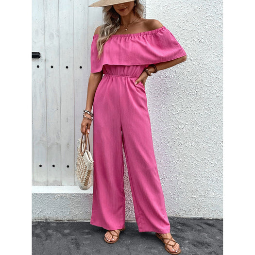 Off-Shoulder Wide Leg Jumpsuit