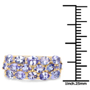 Bids.com 2.72 Carat Genuine Tanzanite .925 Sterling Silver Ring Rings