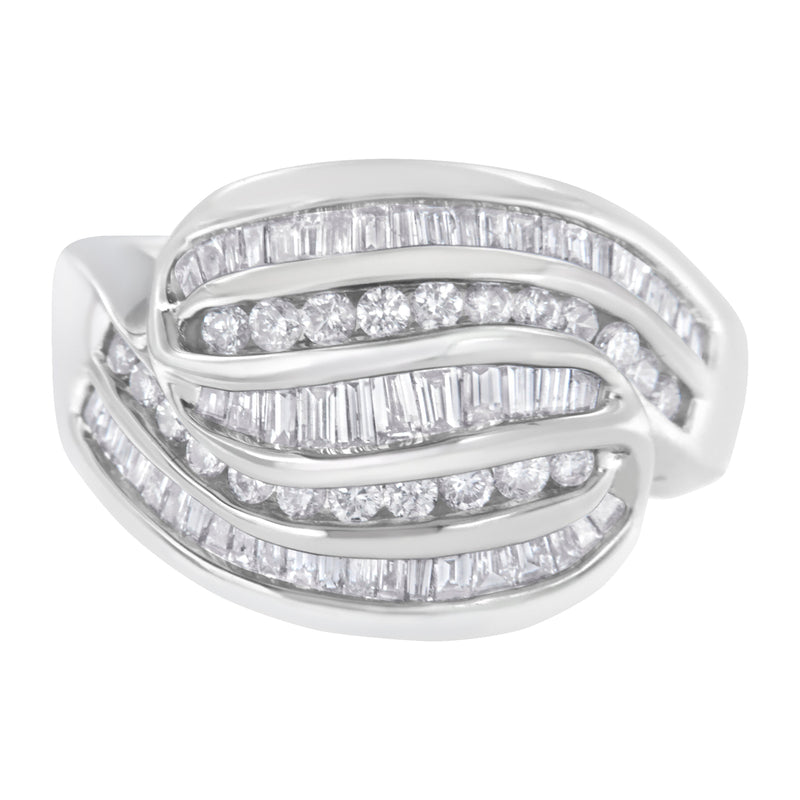 Bids.com 14KT White Gold Diamond Bypass Band Ring (1 cttw, H-I Color, SI1-SI2 Clarity) Rings