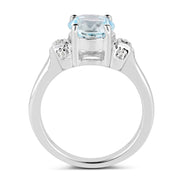 Bids.com 2.28 Carat Genuine Blue Topaz and White Topaz .925 Sterling Silver Ring Rings