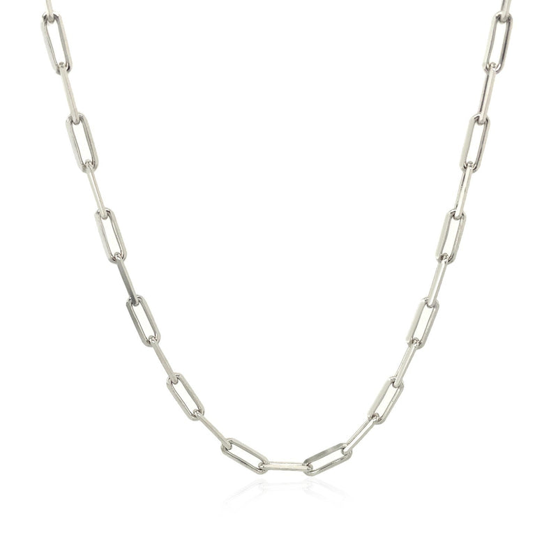 Bids.com Sterling Silver Rhodium Plated Paperclip Chain (2.5 mm) Necklaces