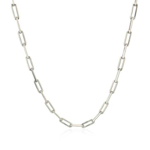 Bids.com Sterling Silver Rhodium Plated Paperclip Chain (2.5 mm) Necklaces