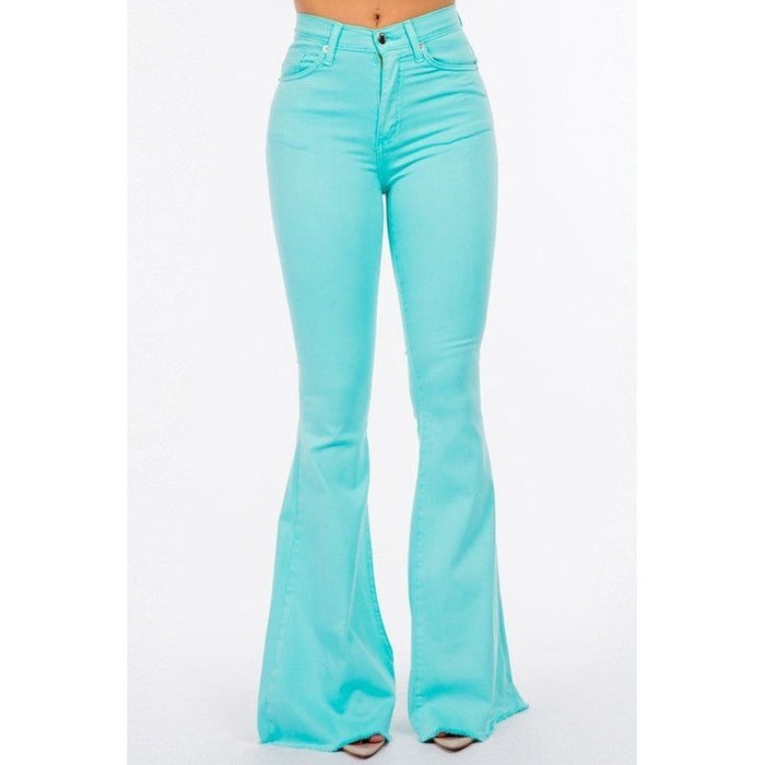 Bell Bottom Jean in Turquoise Inseam 32"