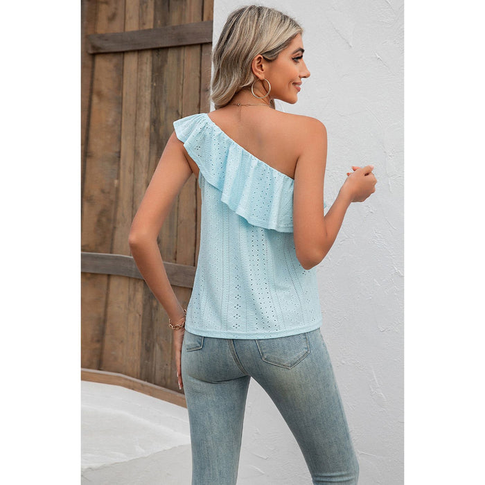 Eyelet One-Shoulder Tank