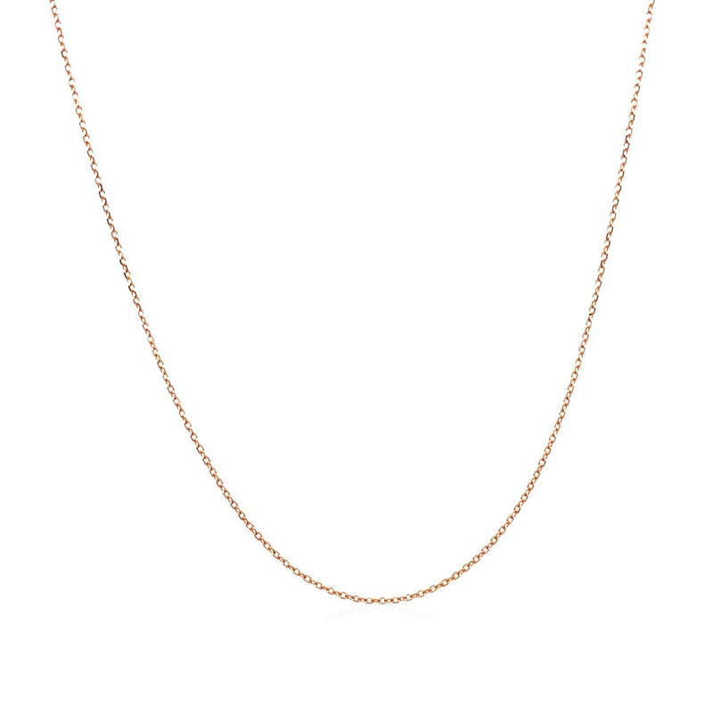 Bids.com 14k Rose Gold Diamond Cut Cable Link Chain 0.7mm Necklaces