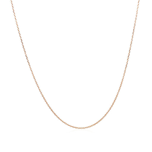 Bids.com 14k Rose Gold Diamond Cut Cable Link Chain 0.7mm Necklaces
