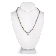 Bids.com 32.50 Carat Genuine Multi Stones .925 Sterling Silver Necklace Necklaces White Smoke