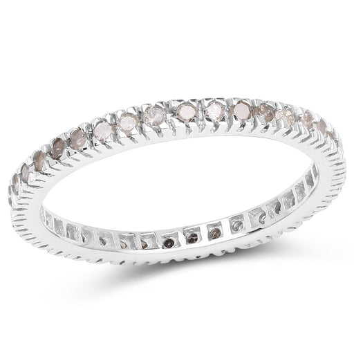 Bids.com 0.57 Carat Genuine Champagne Diamond .925 Sterling Silver Ring Rings