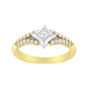 Bids.com 10K Two Tone Color 1/2 Cttw Diamond Kite and Split Shank Ring (H-I Color,SI2-I1 Clarity) Rings