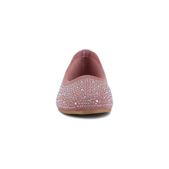 Splash Rhinestones Embellished Ballet Flats