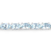 Bids.com 2.20 Carat Genuine Aquamarine .925 Sterling Silver Bracelet Bracelets