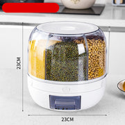 SmartPursue™ 360° Rotating Grain Storage Container Food Storage