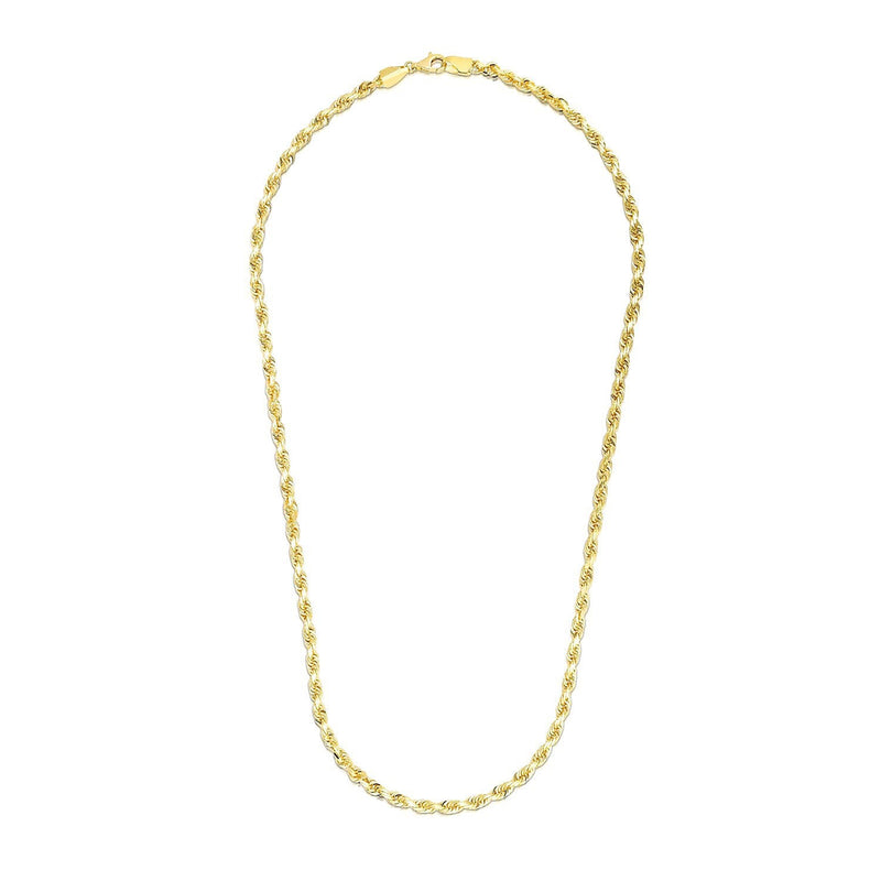 Bids.com 3.5mm 14k Yellow Gold Solid Diamond Cut Rope Chain Necklaces
